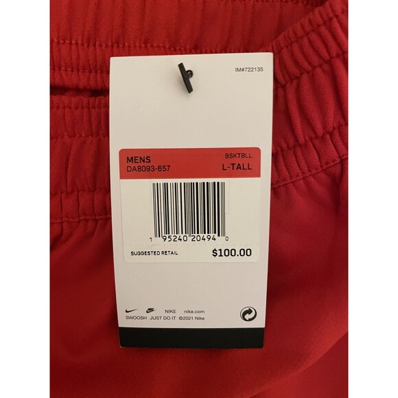 Nike NBA Toronto Raptors Nike Team Issued Red Striped Snap Pants Size Large tall - Picture 4 of 5